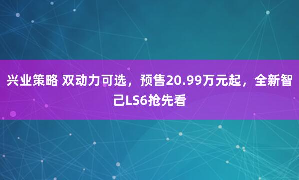 兴业策略 双动力可选，预售20.99万元起，全新智己LS6抢先看