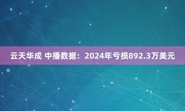 云天华成 中播数据：2024年亏损892.3万美元